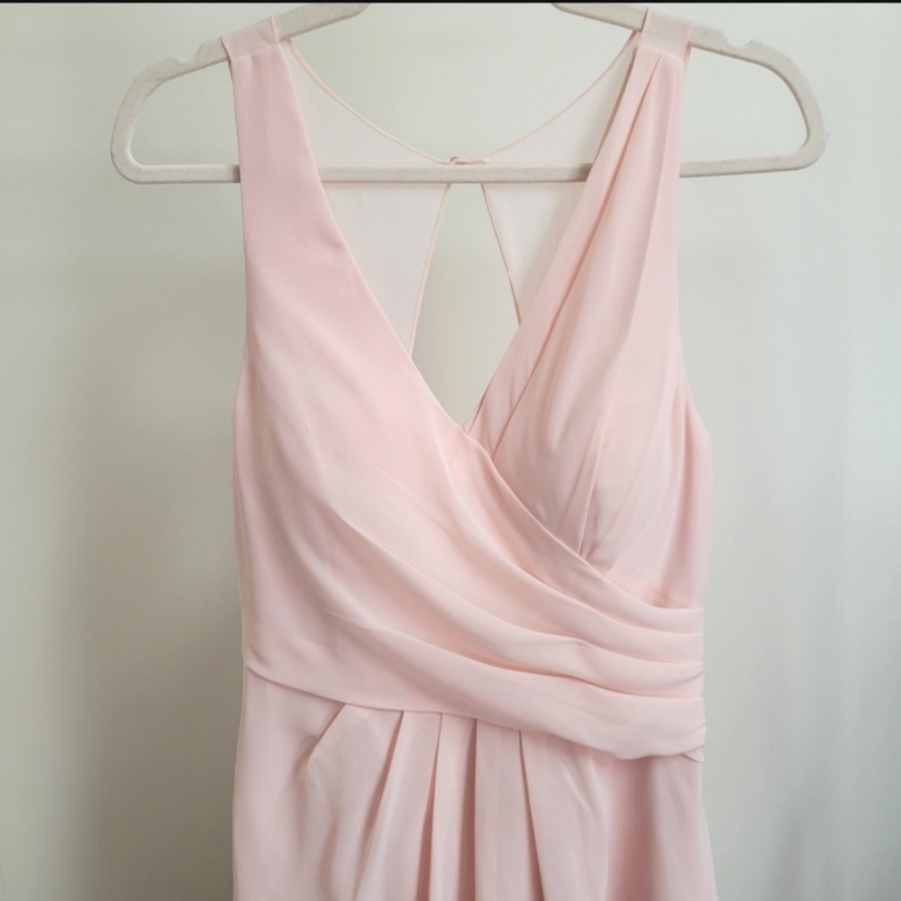JJ's House Pink Pearl Faux Wrap Goddess Mini Dress size 10 - Picture 14 of 16